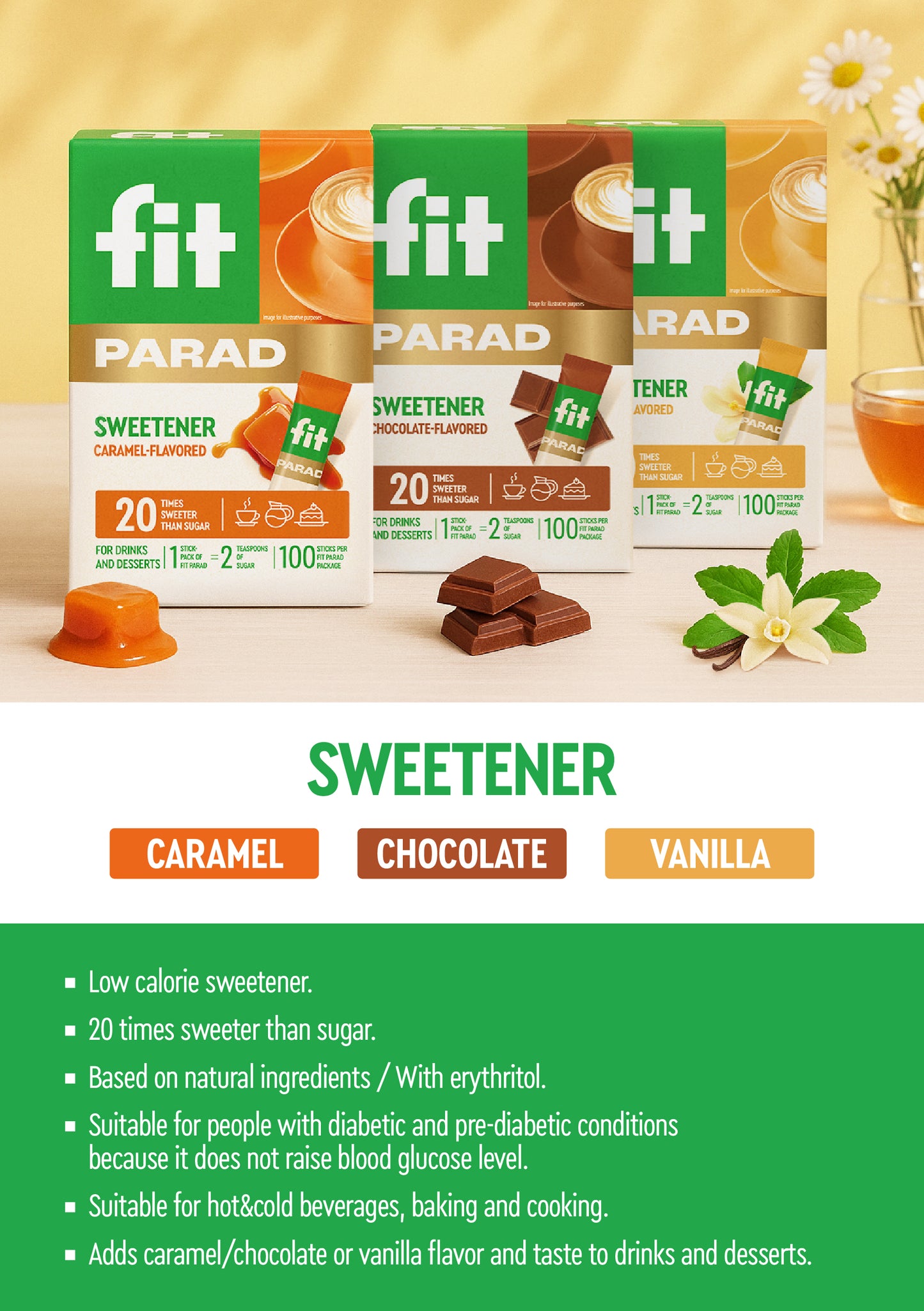 FIT PARAD Caramel 50g, box 100 sticks