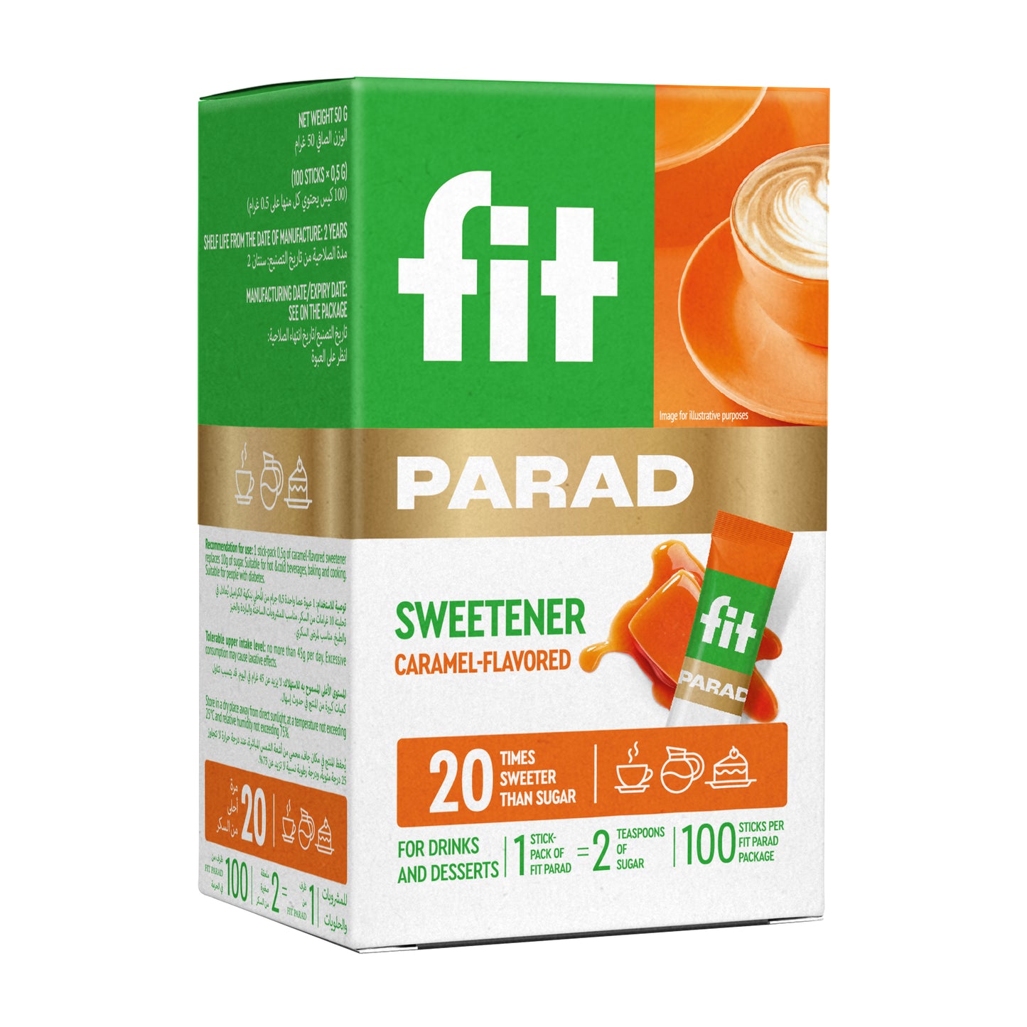FIT PARAD Caramel 50g, box 100 sticks